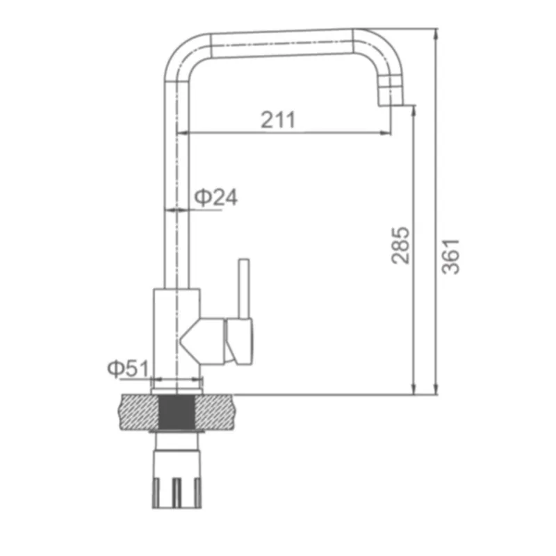 Arino T6488SS Kitchen Sink Mixer