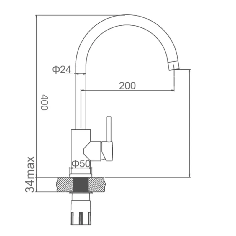 Arino T6498SS Kitchen Sink Mixer