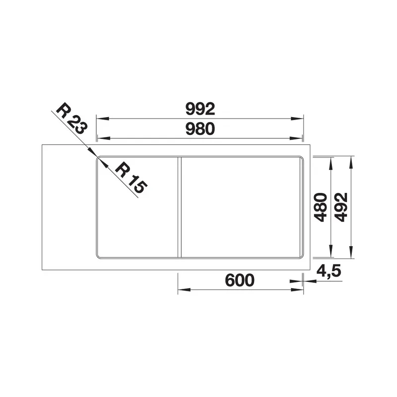 BLANCO ADIRA-XL-6-S-F Granite Kitchen Sink (Rock Grey)