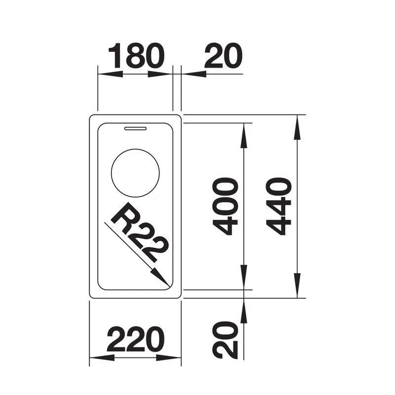 BLANCO Andano 180-U Undermount Sink
