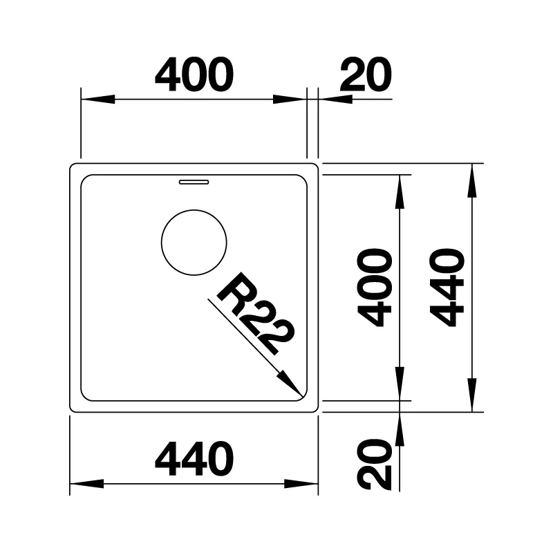 BLANCO Andano 400-U Undermount Sink