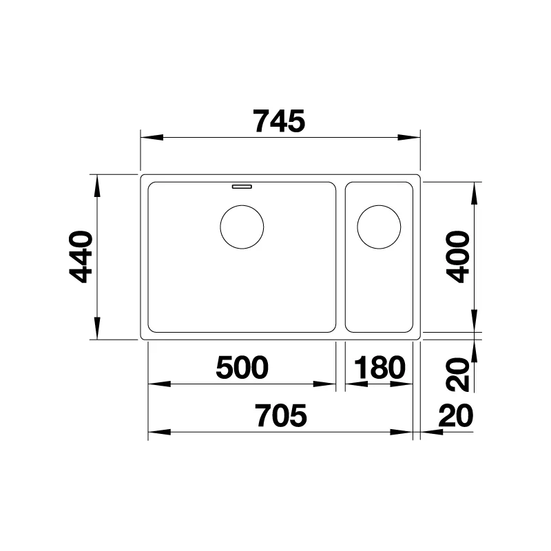BLANCO Andano 500/180-U Undermount Sink