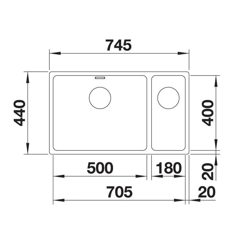 BLANCO Andano 500/180-U Undermount Sink