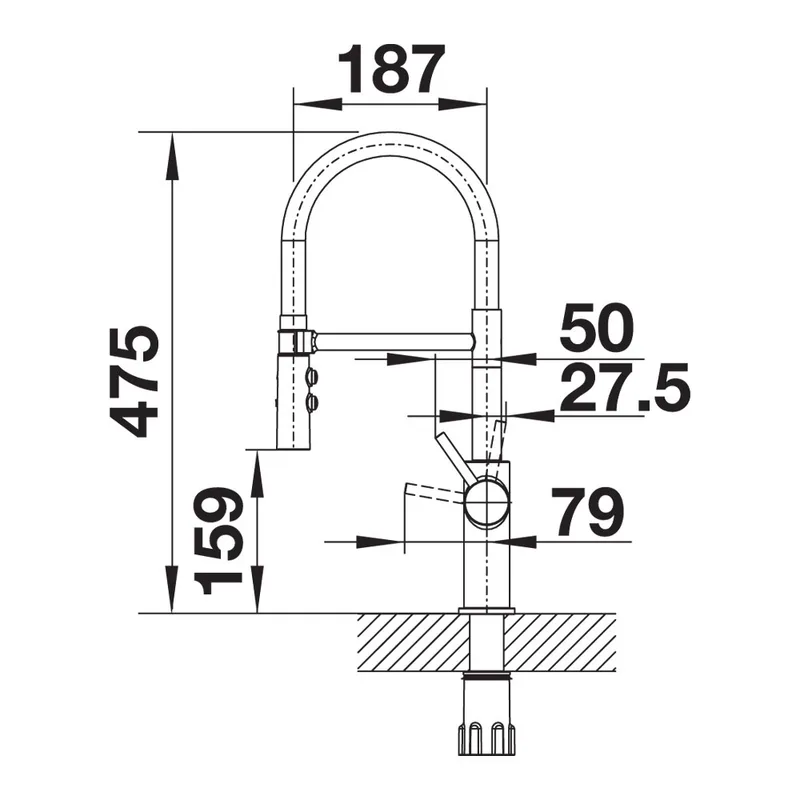 Blanco CATRIS-S Flexo with Flexible Hose (Satin Dark Steel)