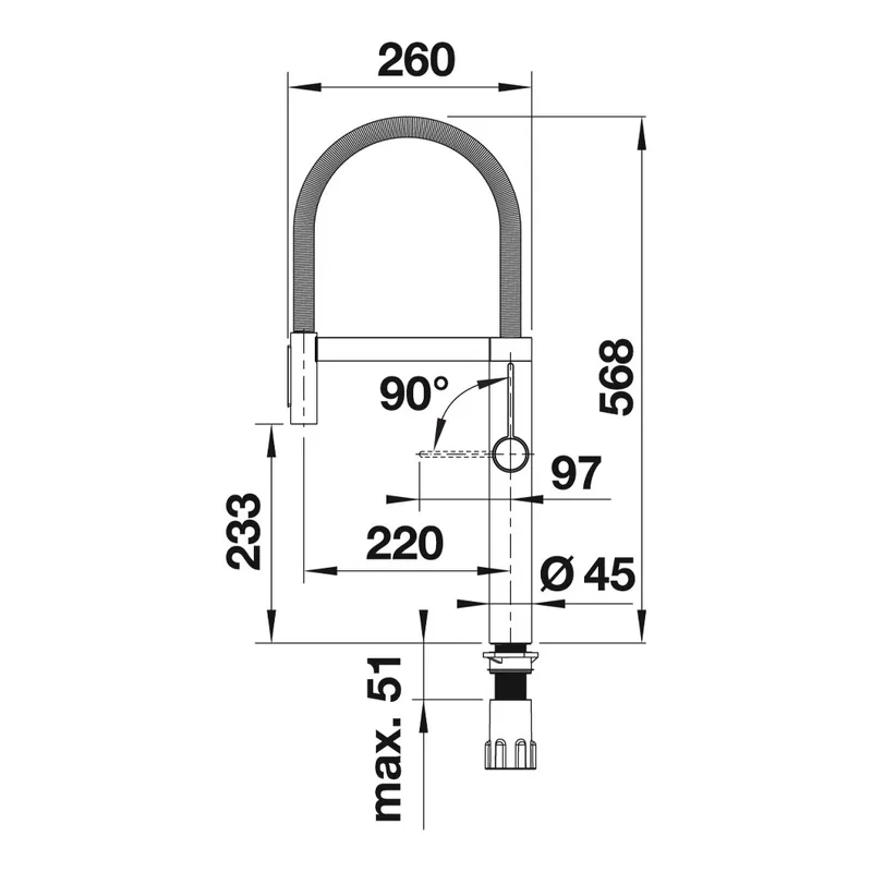 BLANCO CULINA-S II Kitchen Sink Mixer with Flexible Spout (Sensor - PVD Steel)