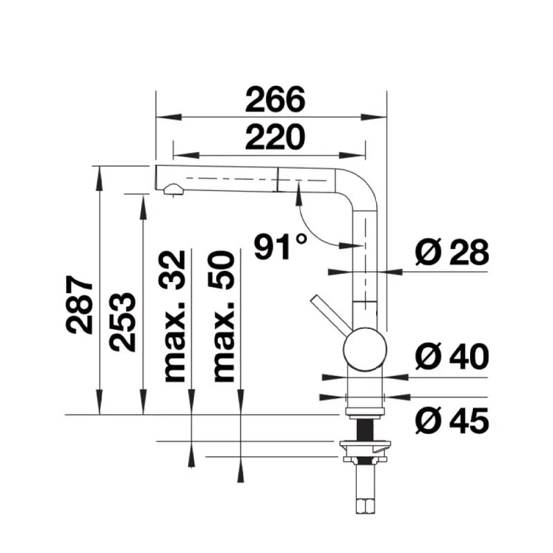 BLANCO LINUS-S Kitchen Sink Mixer with Pull-Out Spout (Tautufo)