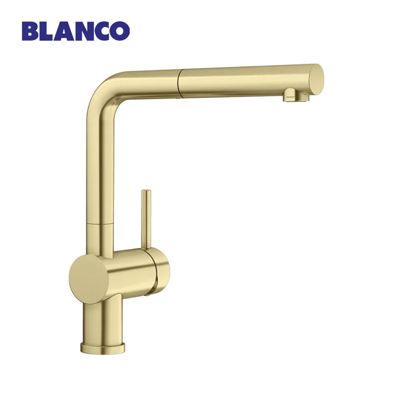 Blanco Linus-S Pull-Out Sink Mixer (PVD Satin Gold)