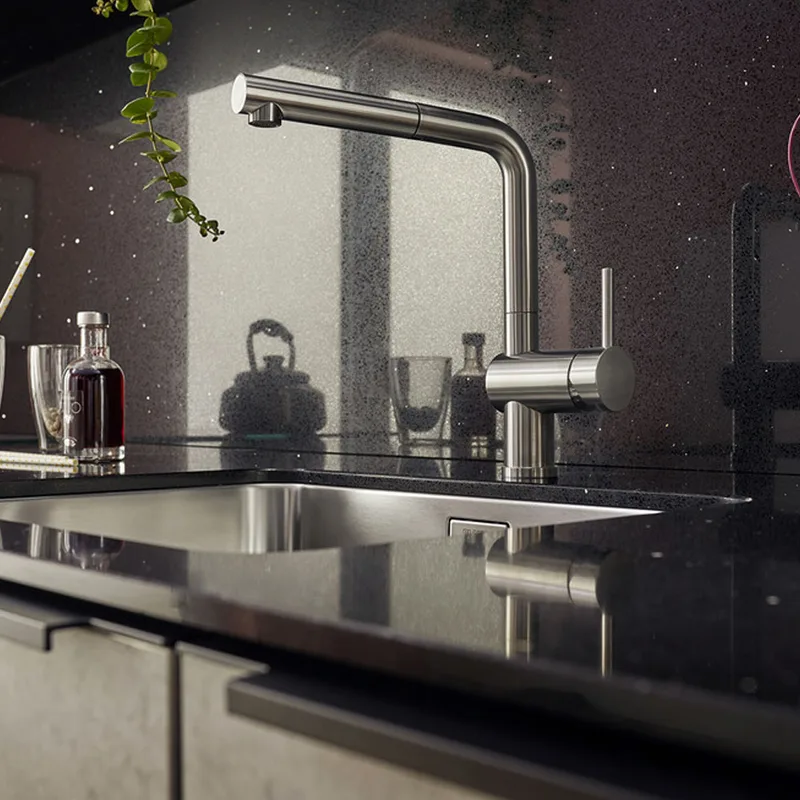 Blanco Linus-S Pull-Out Sink Mixer (Satin Platinum)