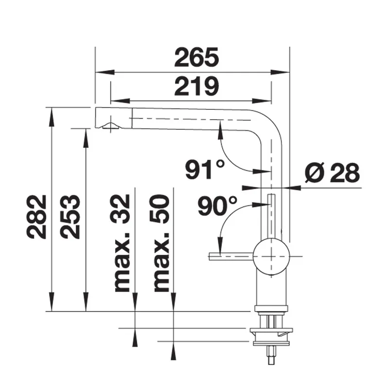 Blanco LINUS Sink Mixer (PVD Steel)