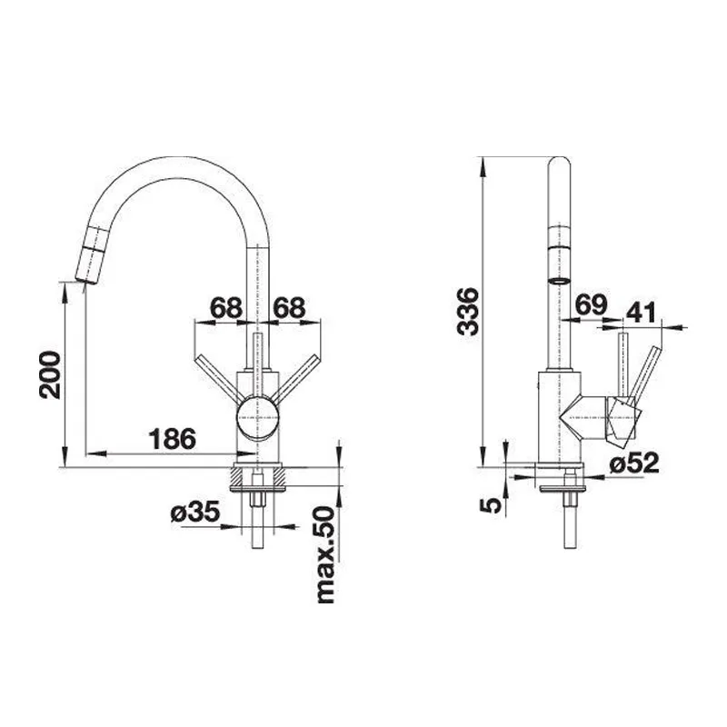BLANCO MIDA-S Pull-Out Sink Mixer (Matt Black)