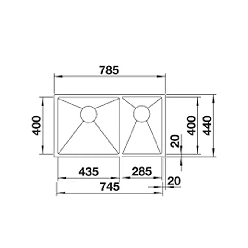 BLANCO Quatrus 435/285-IU (L) Undermount Sink