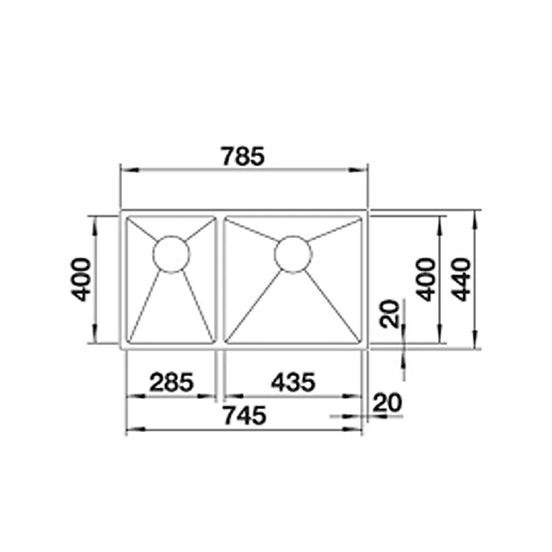 BLANCO Quatrus 435/285-IU (R) Undermount Sink