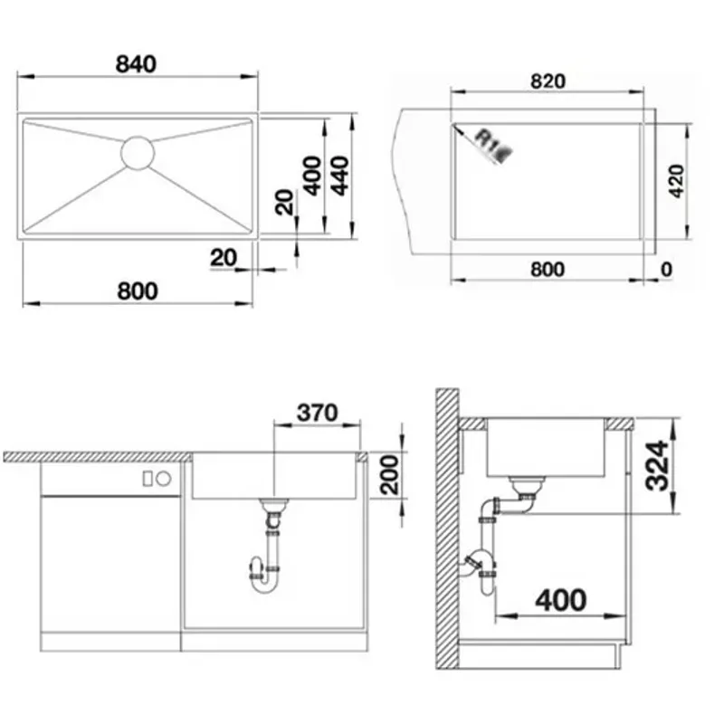 BLANCO Quatrus 800-IU Undermount Sink