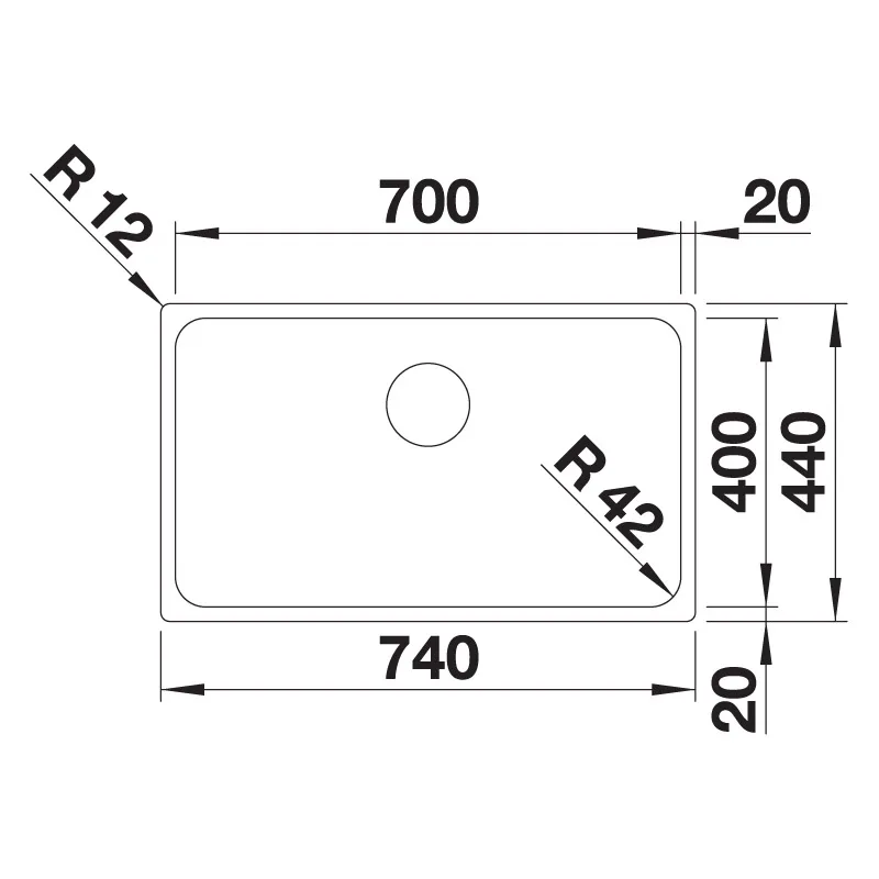 BLANCO Solis 700-U Undermount Stainless Steel Sink