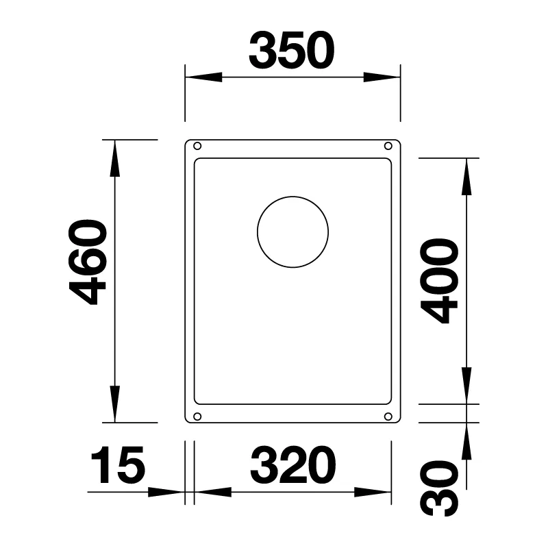 BLANCO Subline 320-U Sink (Black)