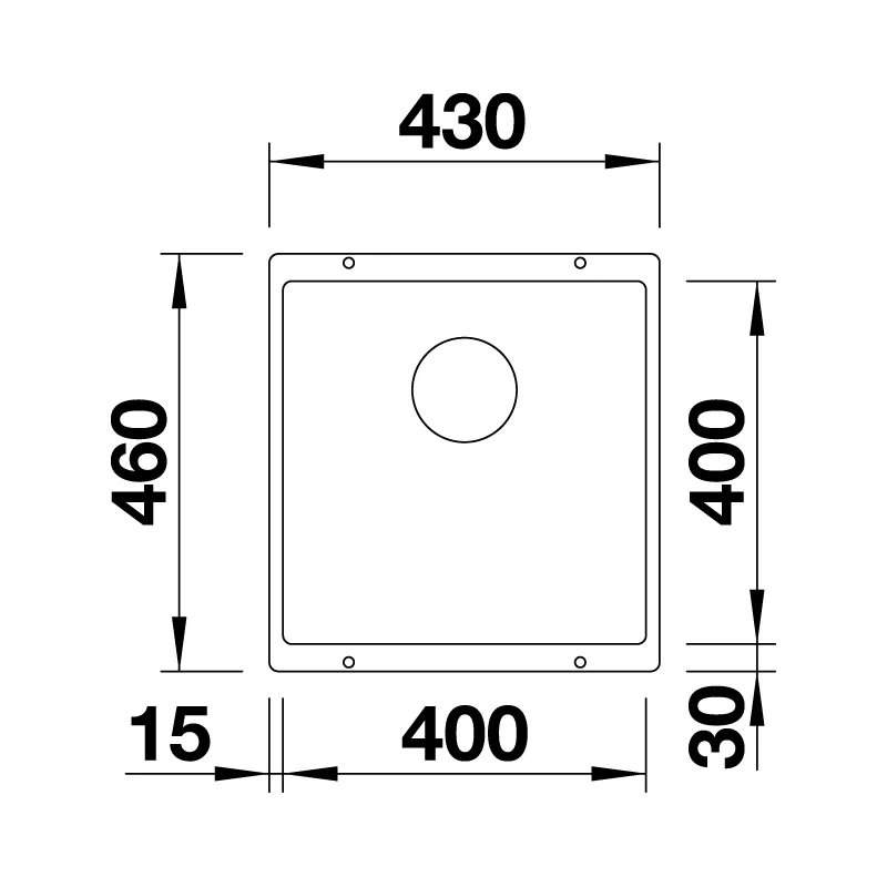 BLANCO Subline 400-U Undermount Sink (Black)