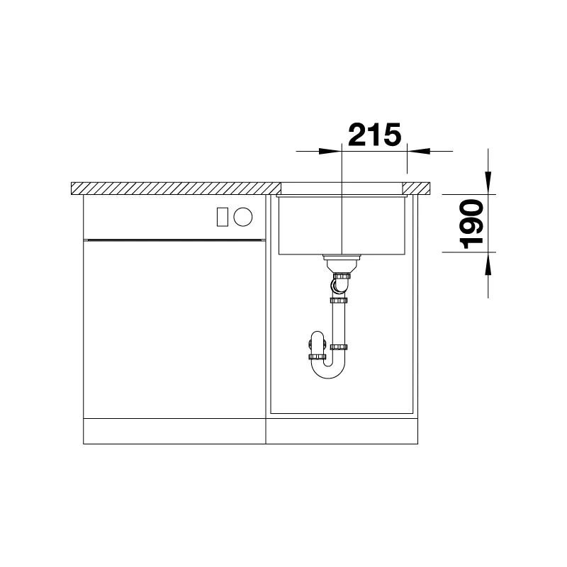 BLANCO Subline 400-U Undermount Sink (Rock Grey)