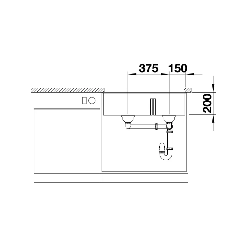 BLANCO Subline 430/270-U Undermount Sink (Black)