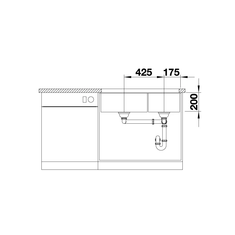 BLANCO Subline 480/320-U Undermount Sink (Black)