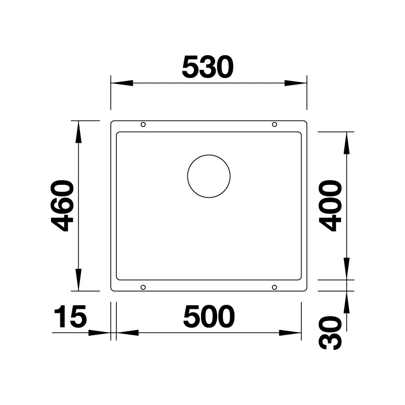 BLANCO Subline 500-U Undermount Sink (Black)