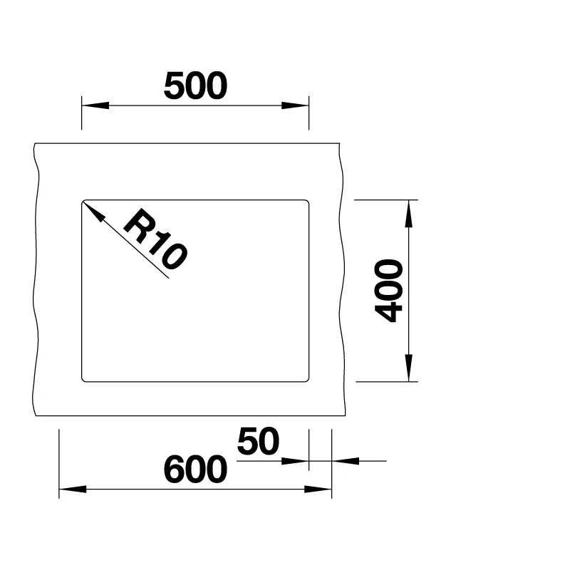 BLANCO Subline 500-U Undermount Sink (Rock Grey)