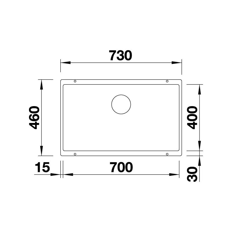 BLANCO Subline 700-U Undermount Sink (Rock Grey)