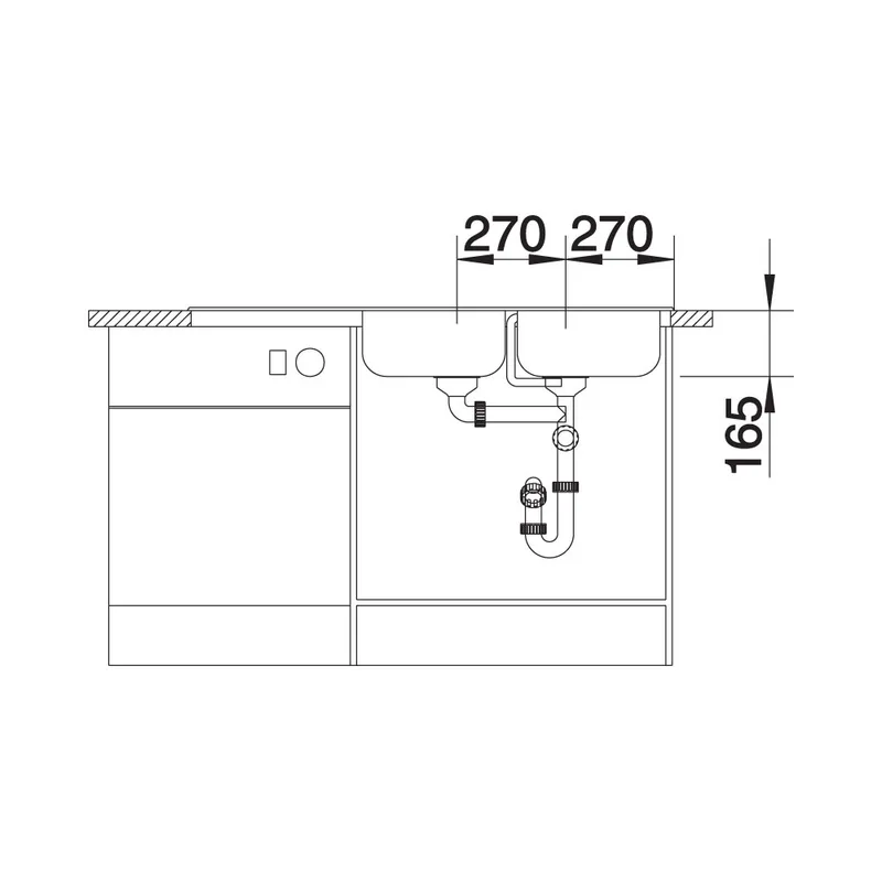 BLANCO TIPO 8-S Double Bowl with Drainer Sink