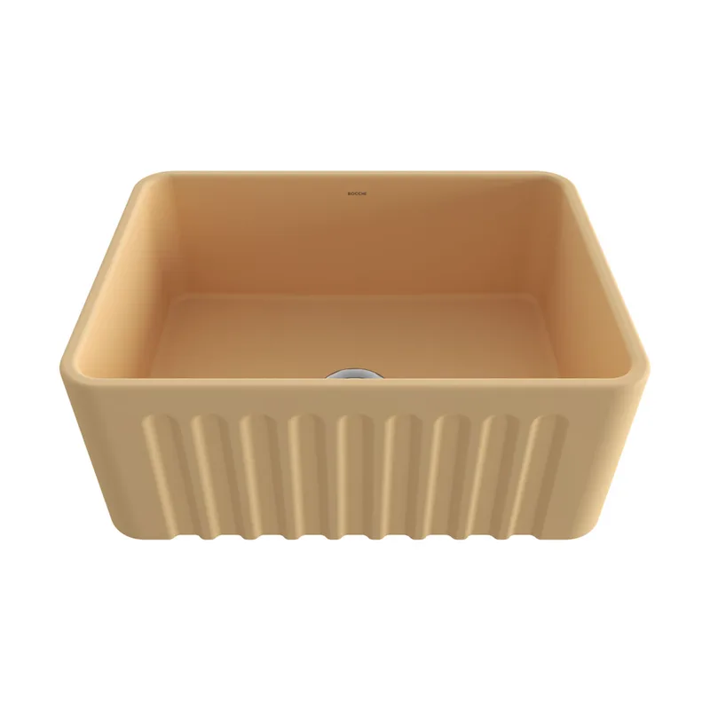 BOCCHI 1099-011-0120 Lavello Decorated Fireclay Kitchen Sink (Matt Cashmere)