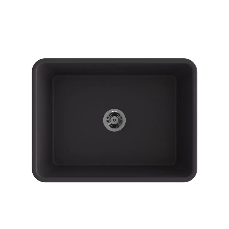 BOCCHI 1099-020-0120 Lavello Decorated Fireclay Kitchen Sink (Matt Anthracite)