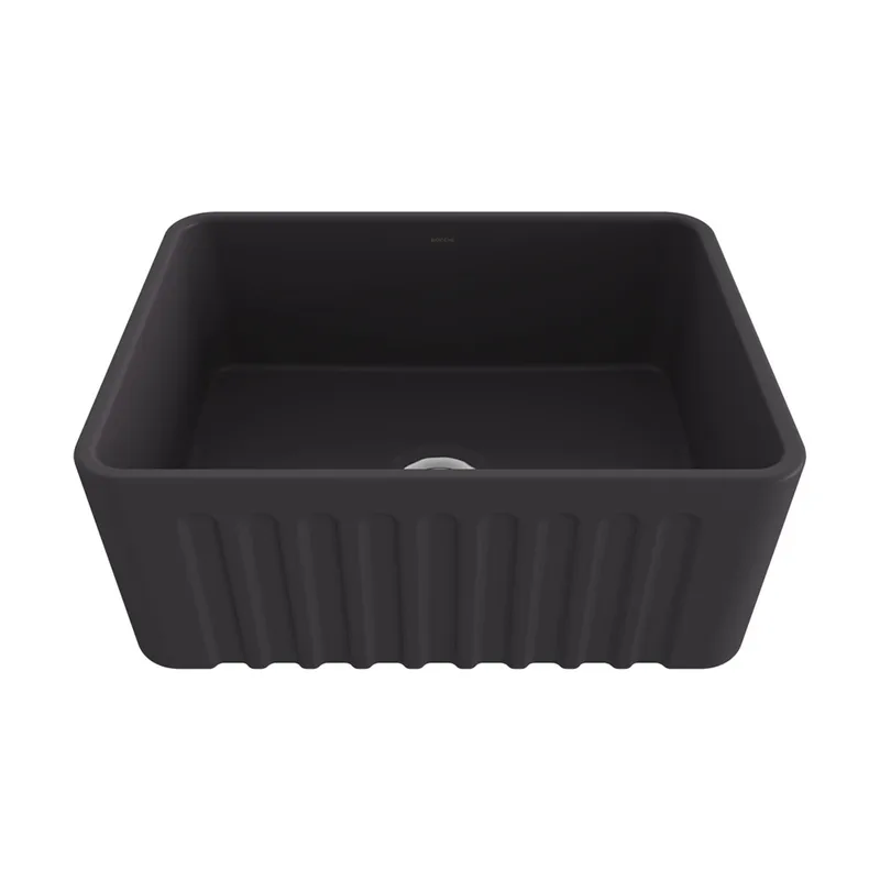 BOCCHI 1099-020-0120 Lavello Decorated Fireclay Kitchen Sink (Matt Anthracite)