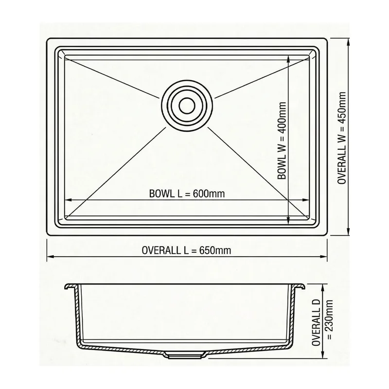 Boshini BSQ6545NHE Nano Honeycomb EVO Stainless Steel Sink