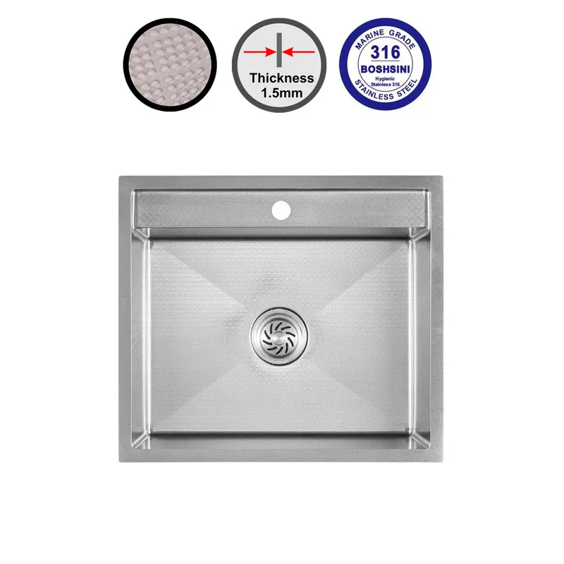 Boshsini BSQ-6053-BEE Nano-Bee Embossed 316 Stainless Steel Sink