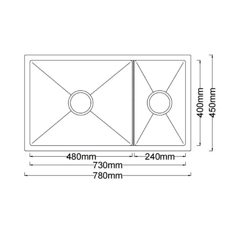 Boshsini BSQ-7845-BEE Nano-Bee Embossed 316 Stainless Steel Sink