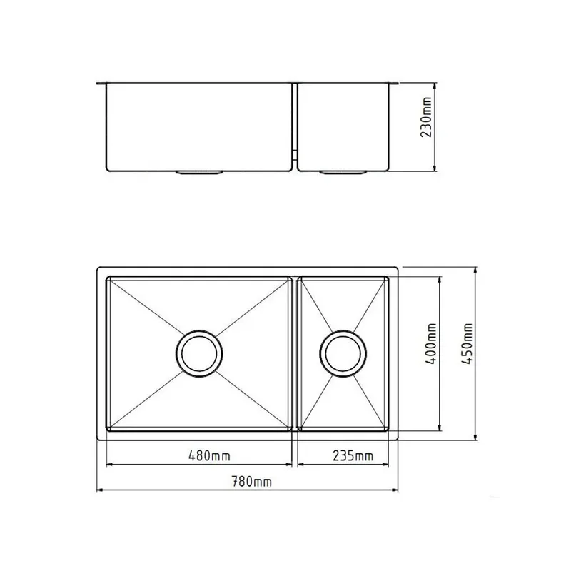 Boshsini BSQ-7845-NHC Nano + Honeycomb Stainless Steel Sink