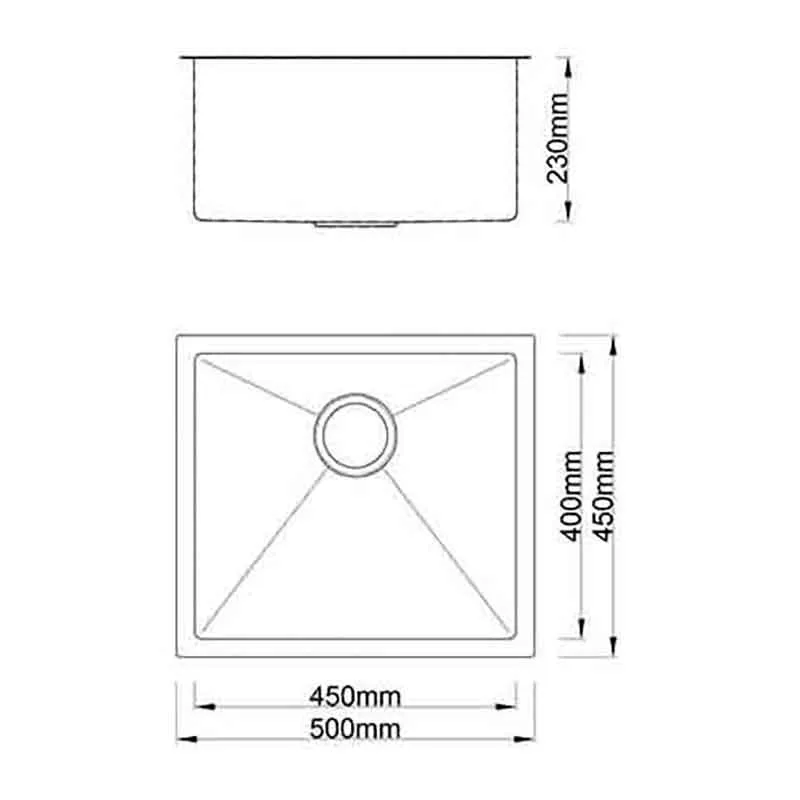 Boshsini BSQ5045 Nano Stainless Steel Sink