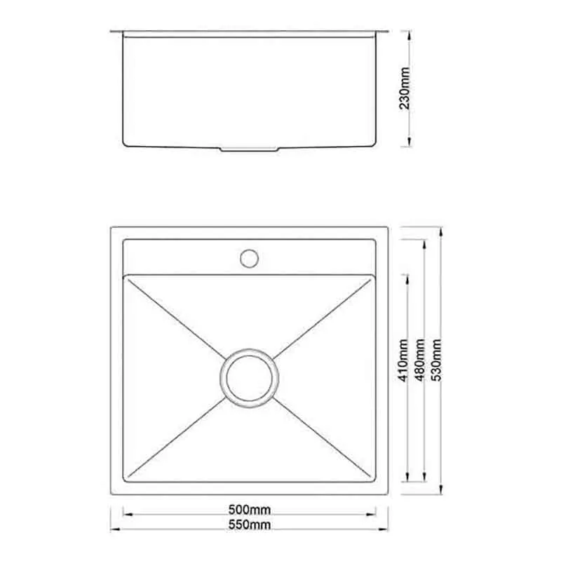 Boshsini BSQ5553 Nano Stainless Steel Sink