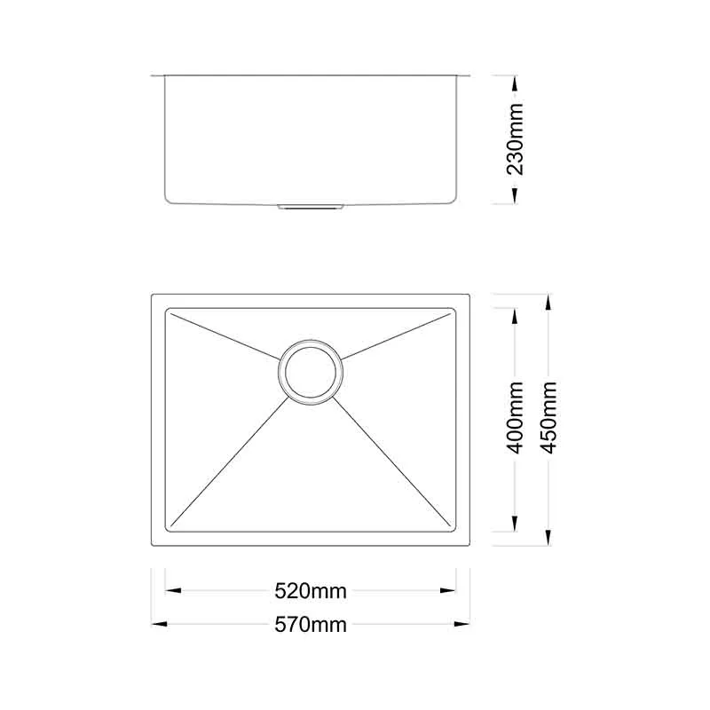 Boshsini BSQ5745 Nano Stainless Steel Sink