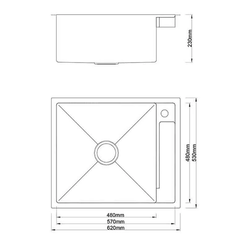 Boshsini BSQ6253 Nano Stainless Steel Sink