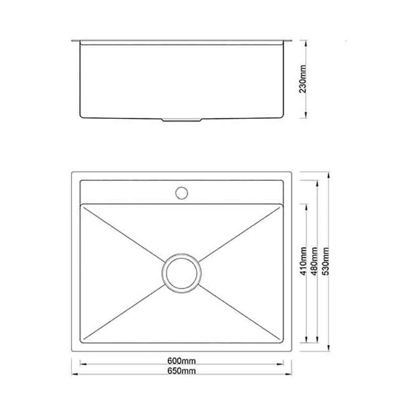 Boshsini BSQ6553 Nano Stainless Steel Sink