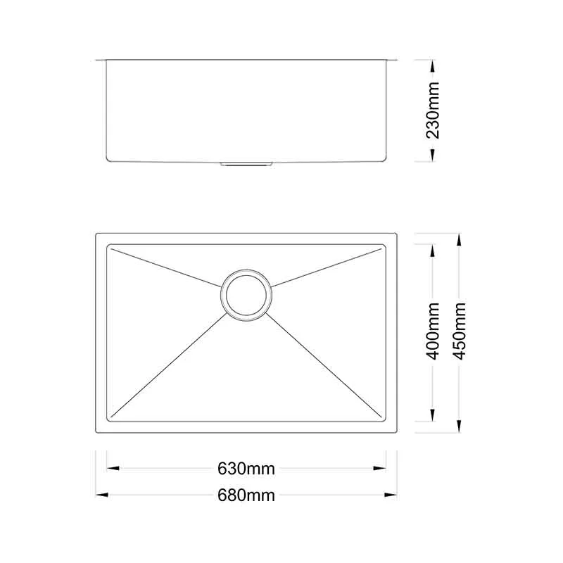 Boshsini BSQ6845 Nano Stainless Steel Sink