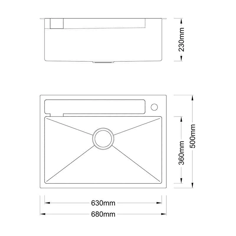 Boshsini BSQ6850 Nano Stainless Steel Sink