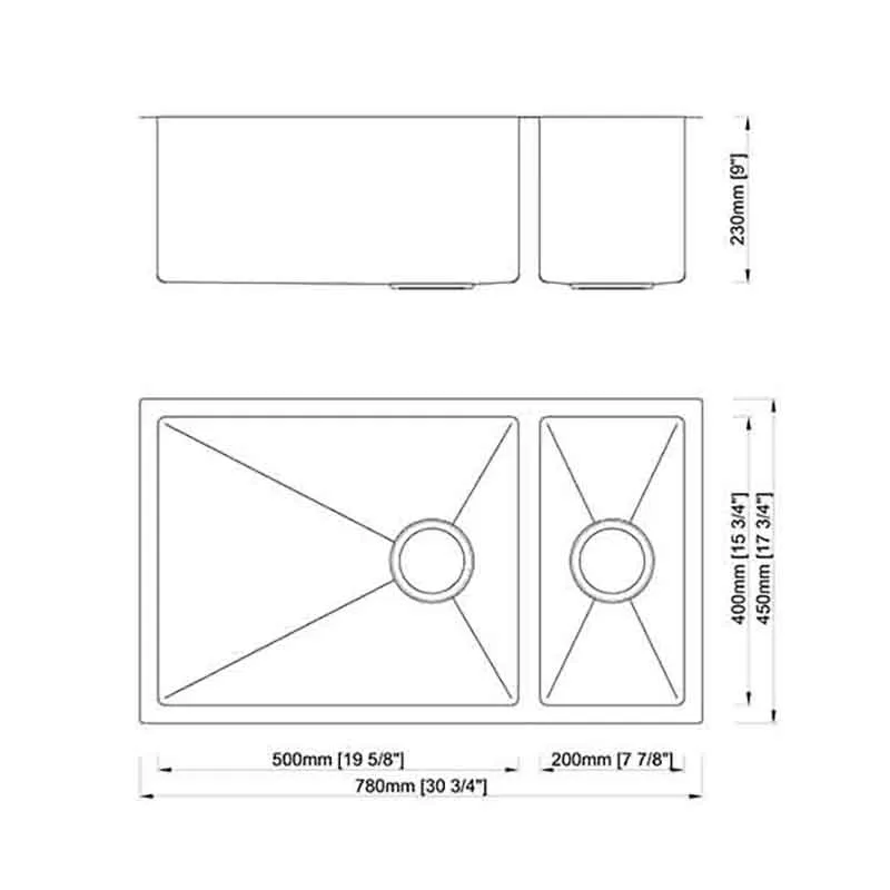 Boshsini BSQ7845 Nano Stainless Steel Sink