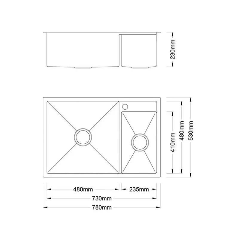 Boshsini BSQ7853 Nano Stainless Steel Sink
