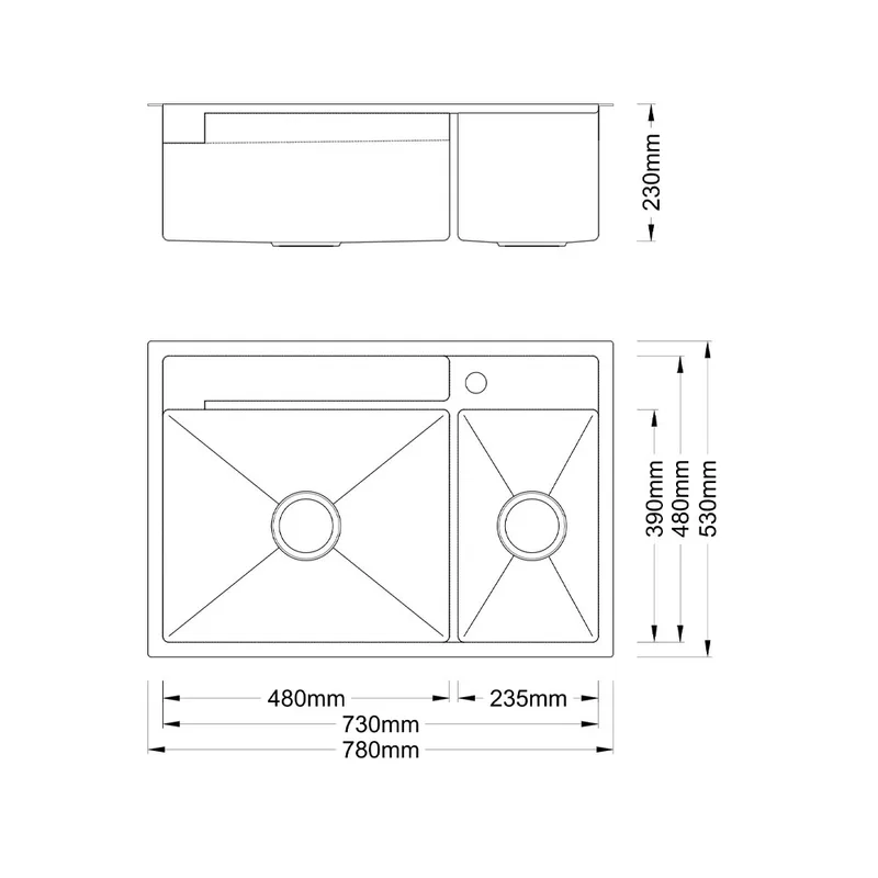 Boshsini BSQ7853P Nano Stainless Steel Sink