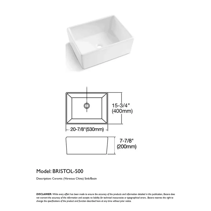 Bristol 500 Ceramic Sink