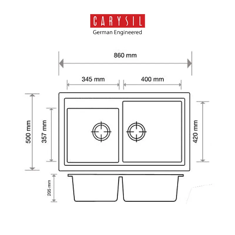 Carysil Deluxe 860 Granite Kitchen Sink (Snova)