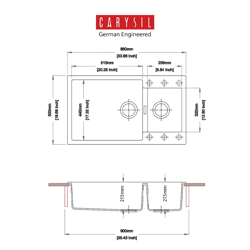 Carysil Enigma 860 Granite Kitchen Sink (Snova)