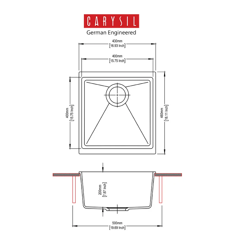 Carysil Enigma N100M Granite Kitchen Sink (Terra)