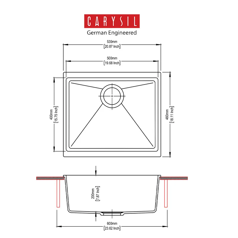 Carysil Enigma N100S Granite Kitchen Sink (Terra)