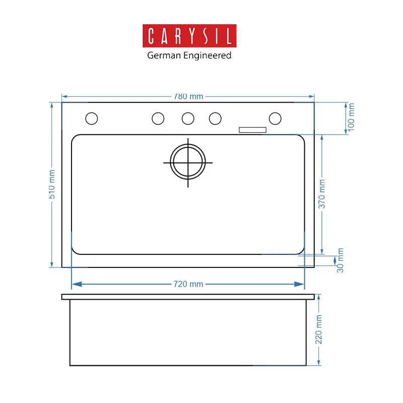 Carysil Jumbo 780 Granite Kitchen Sink (Montana)